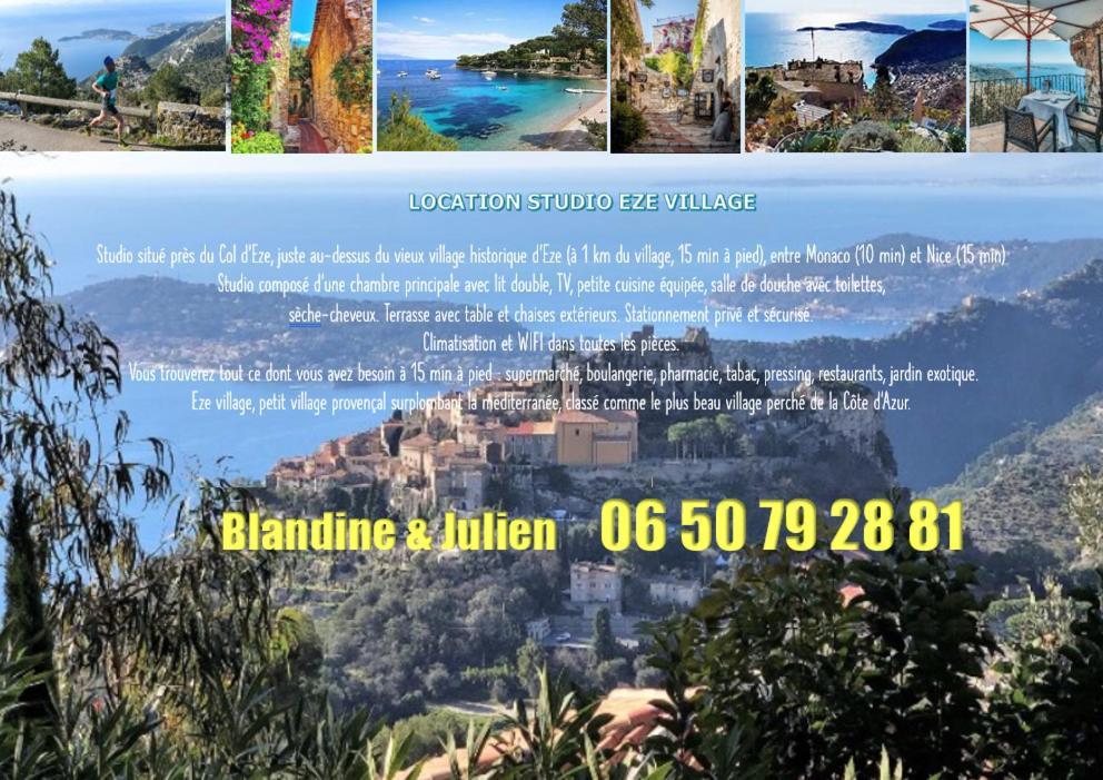 Studio au calme, avec terrasse et parking à Eze village Esterno foto